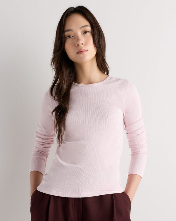 organic cotton micro rib long sleeve tee