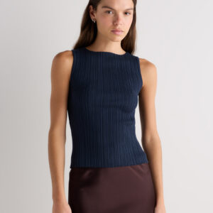 cotton cashmere ribbed tank