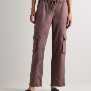 vintage wash tencel drawstring cargo pants