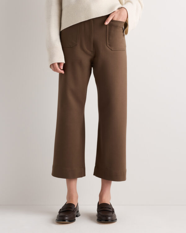ultra stretch ponte cropped wide leg pants