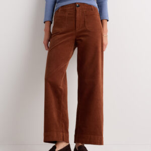 organic stretch corduroy cropped wide leg pants