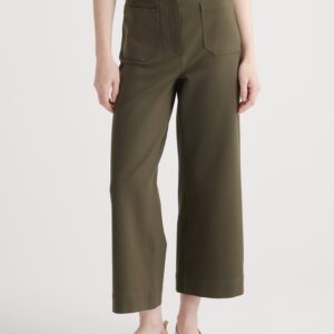 Укороченные широкие брюки из ультра эластичной ткани ponte
