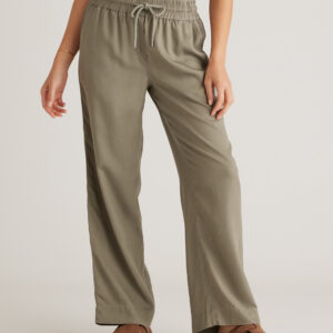 vintage wash tencel wide leg pants
