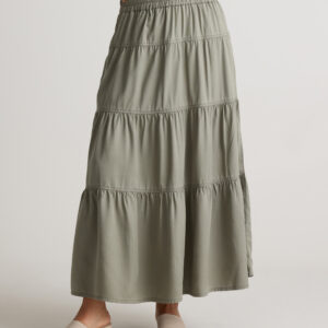 Многоярусная макси юбка из тенселя vintage wash