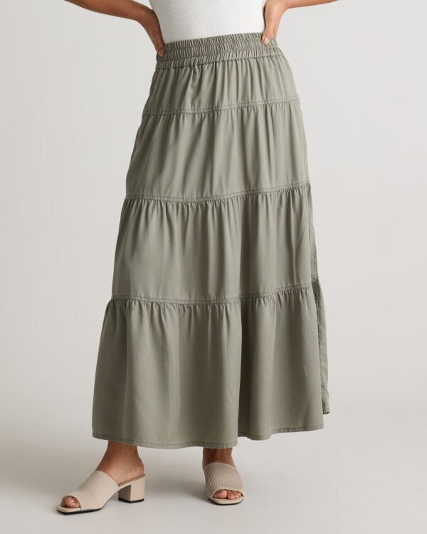 Многоярусная макси юбка из тенселя vintage wash