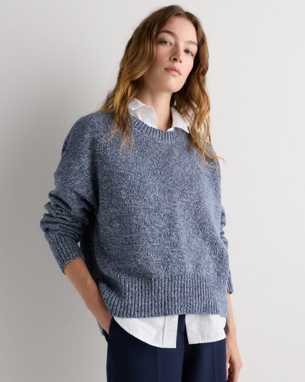 100% organic cotton boyfriend crew sweater
