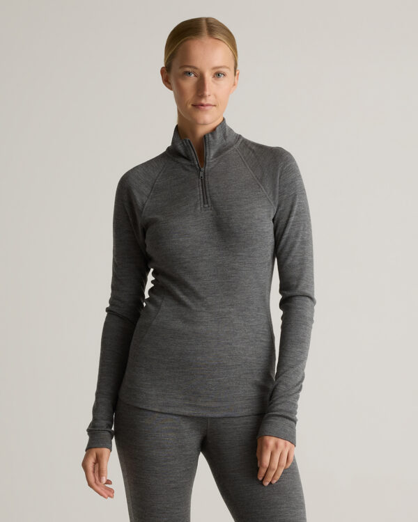 100% merino wool cold weather base layer 1/4 zip