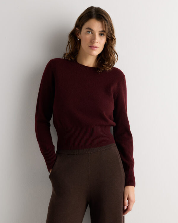 mongolian cashmere shrunken crewneck sweater