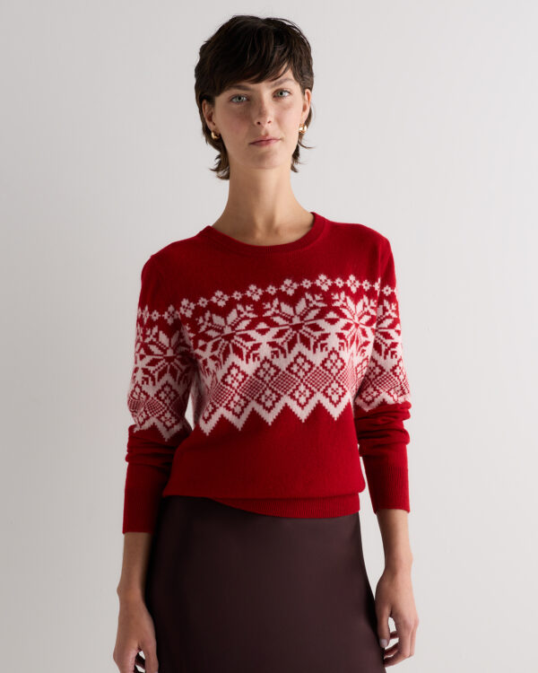 mongolian cashmere fair isle christmas sweater
