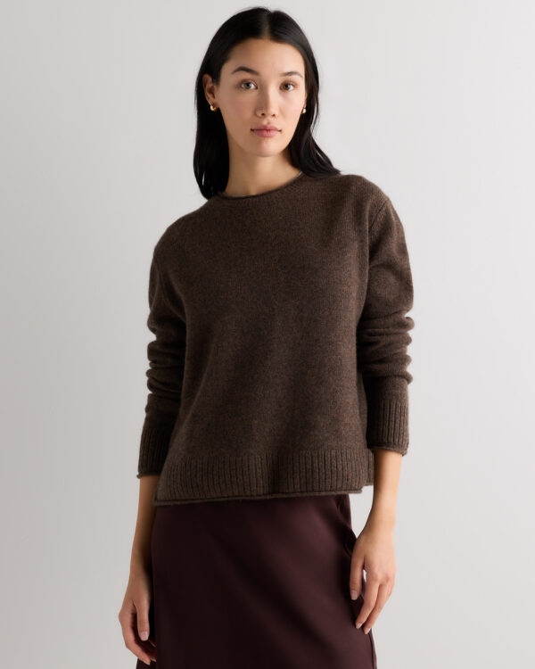 mongolian cashmere boxy crewneck sweater