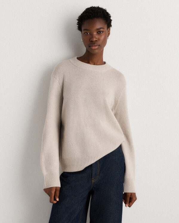 mongolian cashmere oversized crewneck sweater
