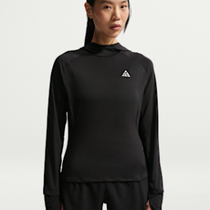 nike acg Женская футболка среднего слоя с капюшоном для бега по пересеченной местности, устойчивая к УФ излучению