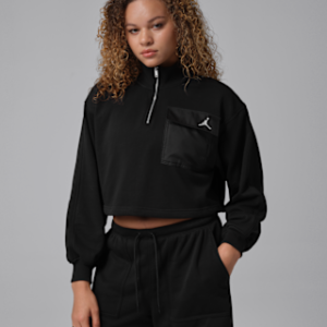 jordan brooklyn fleece Женский топ Майка с молнией 1/4