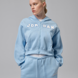jordan brooklyn fleece Женская укороченная толстовка с молнией во всю длину