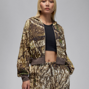 jordan brooklyn fleece Женская укороченная толстовка с молнией во всю длину realtree mod