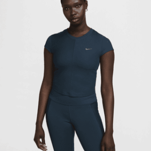 nike one fitted rib Женский укороченный топ с короткими рукавами dri fit