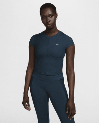 nike one fitted rib Женский укороченный топ с короткими рукавами dri fit nike one fitted rib Женский укороченный топ с короткими рукавами dri fit