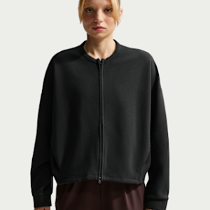 nike 24.7 impossiblysoft Женский оверсайз топ с молнией во всю длину и круглым вырезом dri fit