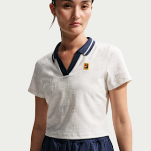 nikecourt court collection Женская укороченная теннисная футболка поло dri fit