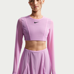 Витрина nikecourt slam Женская укороченная теннисная футболка с длинными рукавами