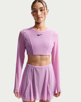 nikecourt slam Женская укороченная теннисная футболка с длинными рукавами nikecourt slam Женская укороченная теннисная футболка с длинными рукавами