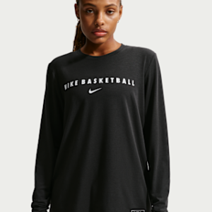 nike Женская баскетбольная футболка для разминки с длинными рукавами dri fit