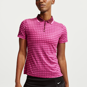 nike tour Женская рубашка поло для гольфа с короткими рукавами и принтом dri fit