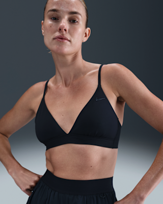 nike form Женский спортивный бюстгальтер с треугольными чашками без подкладок и легкой поддержкой nike form Женский спортивный бюстгальтер с треугольными чашками без подкладок и легкой поддержкой