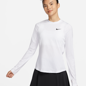 nike dri fit uv victory Женская футболка для гольфа с длинными рукавами и принтом