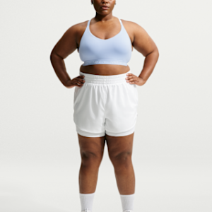 nike dri fit one Женские шорты 2 в 1 с высокой талией шириной 3 дюйма (большие размеры)
