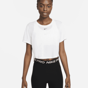 nike dri fit one Женский укороченный топ стандартного кроя с короткими рукавами