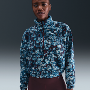 nike one Женский флисовый топ оверсайз с молнией 1/2 therma fit