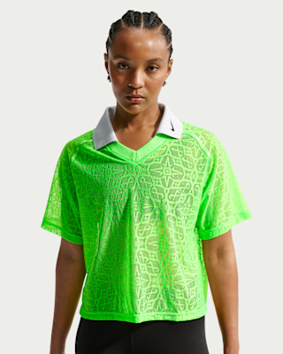 nike sportswear Женский свободный кружевной топ поло из джерси nike sportswear Женский свободный кружевной топ поло из джерси