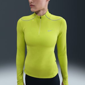 nike swift Женская беговая футболка therma fit adv с молнией 1/4 и светоотражающими вставками