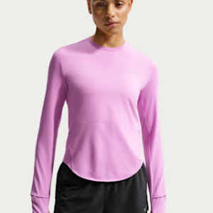 nike swift Женская беговая футболка dri fit uv с длинными рукавами и круглым вырезом