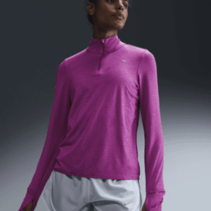 nike swift element Женская беговая футболка с молнией 1/4 с защитой от ультрафиолета