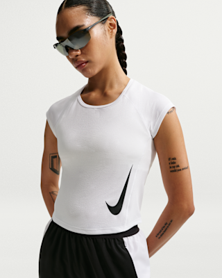 nike tempo swoosh Женская беговая футболка с короткими рукавами dri fit nike tempo swoosh Женская беговая футболка с короткими рукавами dri fit
