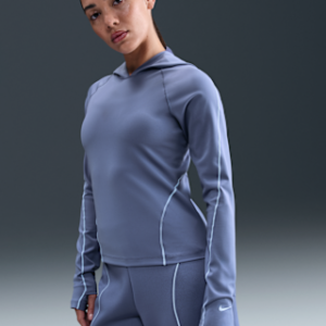 nike universa Женская узкая футболка с капюшоном и длинными рукавами dri fit