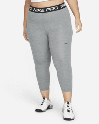 nike pro Женские укороченные леггинсы со средней посадкой и сетчатыми вставками (большие размеры) nike pro Женские укороченные леггинсы со средней посадкой и сетчатыми вставками (большие размеры)