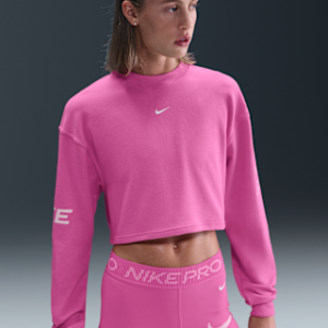 Витрина nike pro Женский свободный свитшот из французской махровой ткани dri fit с круглым вырезом