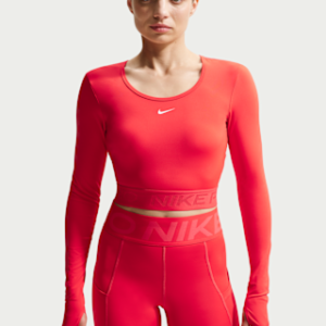 nike pro Женский укороченный топ с длинными рукавами dri fit