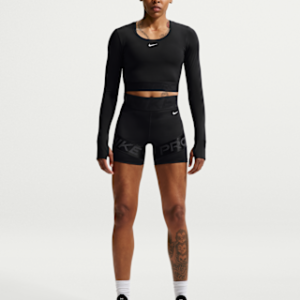 nike pro sculpt Женские байкерские шорты dri fit с высокой талией (5 дюймов)