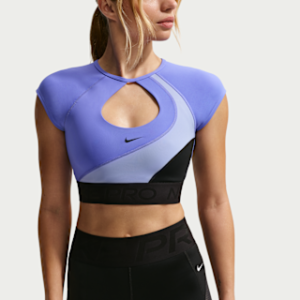 Home nike pro sculpt Женский спортивный бюстгальтер с короткими рукавами и мягкой подкладкой средней поддержки