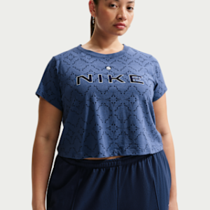 nike sportswear chill knit Женская узкая укороченная футболка (большие размеры)