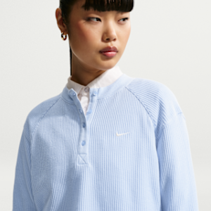 Витрина nike sportswear chill waffle Женский свободный топ на пуговицах с длинными рукавами