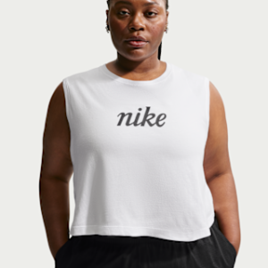 nike sportswear club Женская свободная укороченная майка (большие размеры)