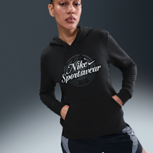 Витрина nike sportswear club fleece Женский пуловер с капюшоном и рисунком