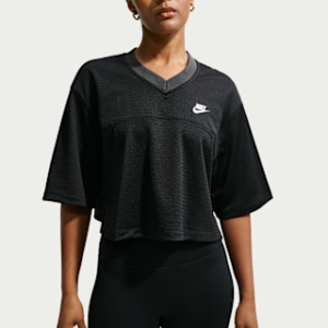 nike sportswear Женский укороченный сетчатый джерси оверсайз heritage