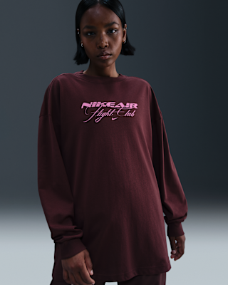 nike sportswear Женская футболка оверсайз с длинным рукавом nike sportswear Женская футболка оверсайз с длинным рукавом