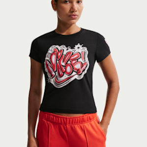 nike sportswear chill knit Женская узкая укороченная футболка